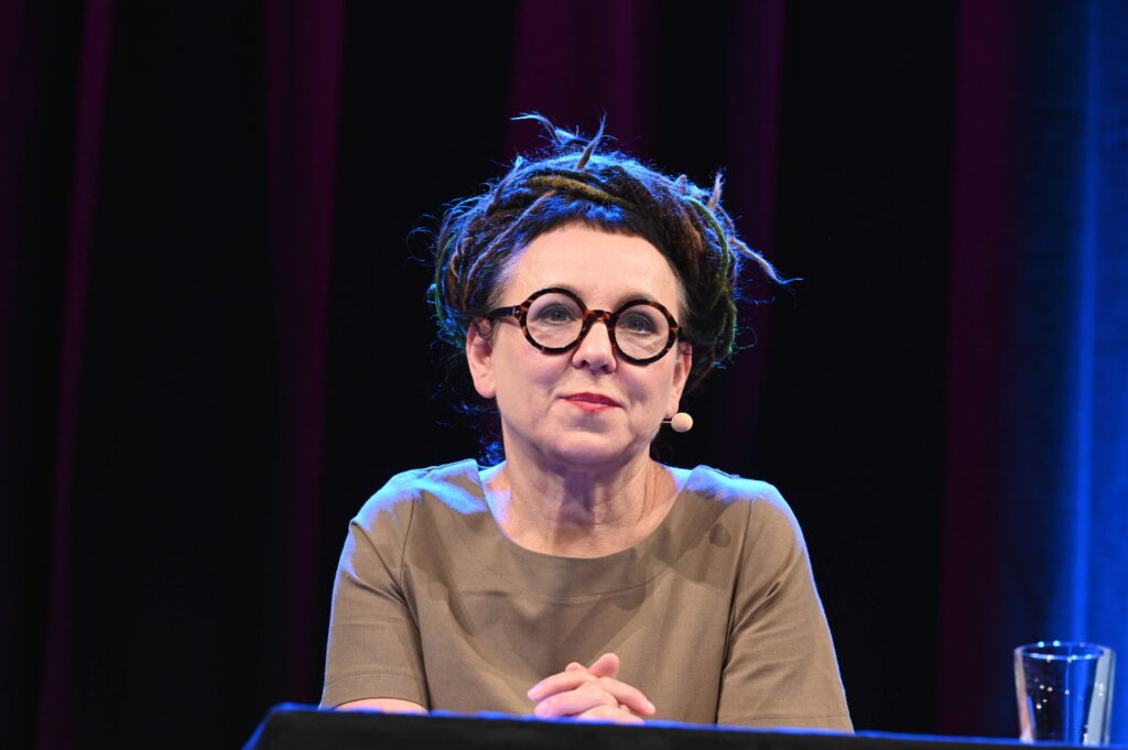 Die Autorin Olga Tokarczuk bei einem Auftritt.