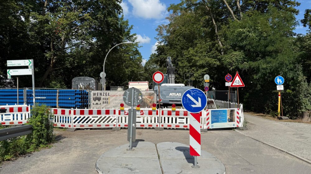Budowa na zamkniętej ulicy w Berlinie
