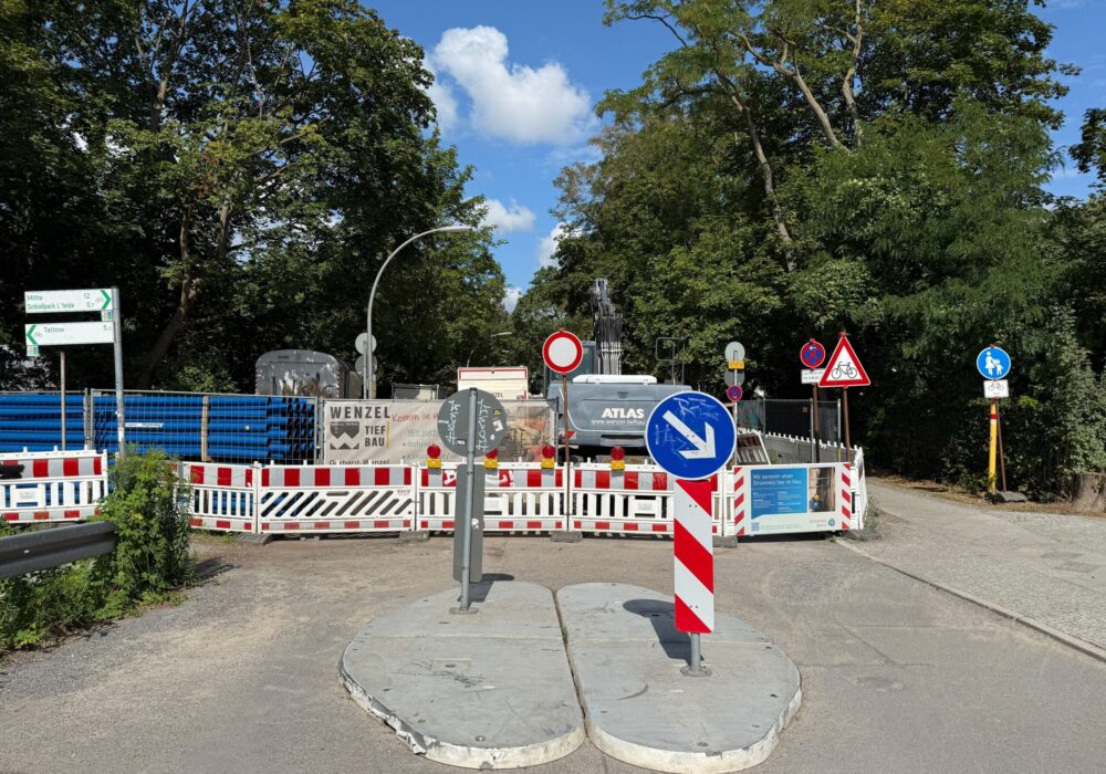 Budowa na zamkniętej ulicy w Berlinie