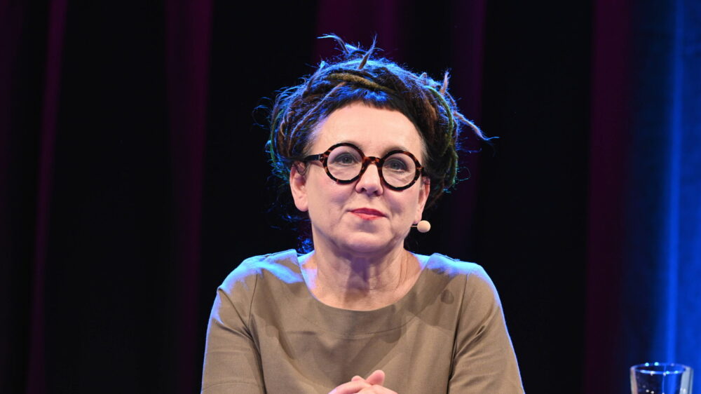 Die Autorin Olga Tokarczuk bei einem Auftritt.