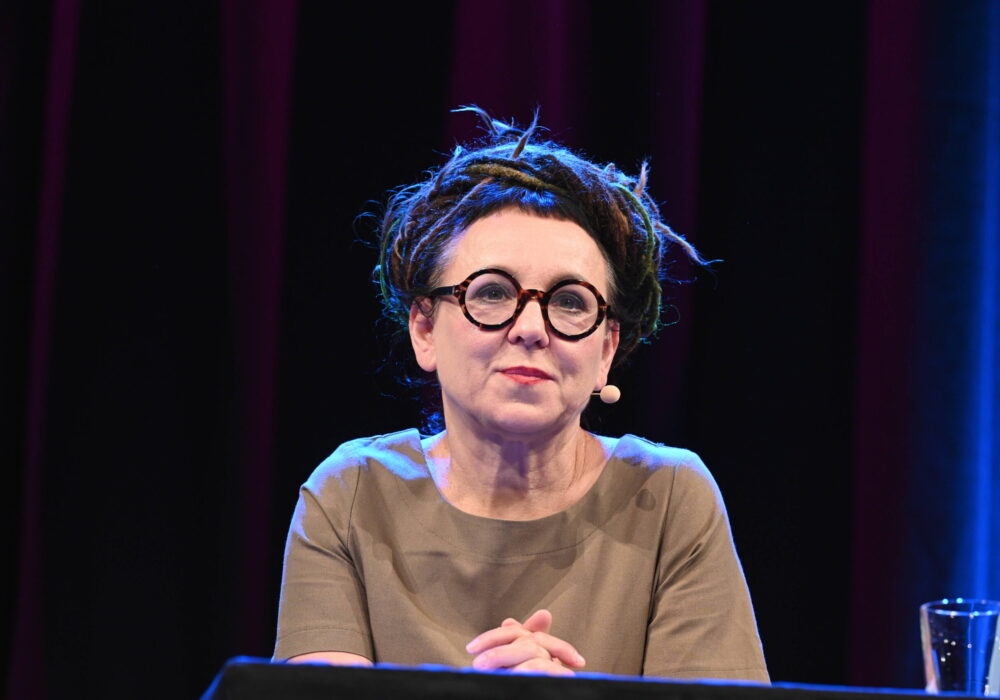 Die Autorin Olga Tokarczuk bei einem Auftritt.