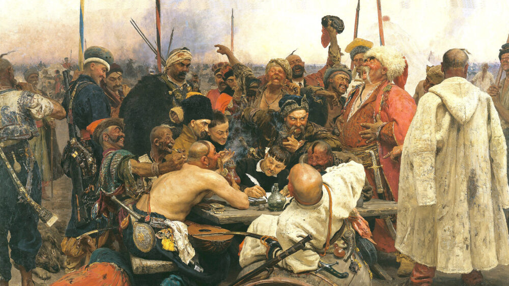 Obraz Ilji Repina: Kozacy piszą list do sułtana